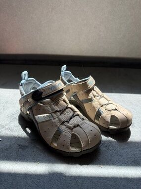Teva Beige and Light Blue water sandals